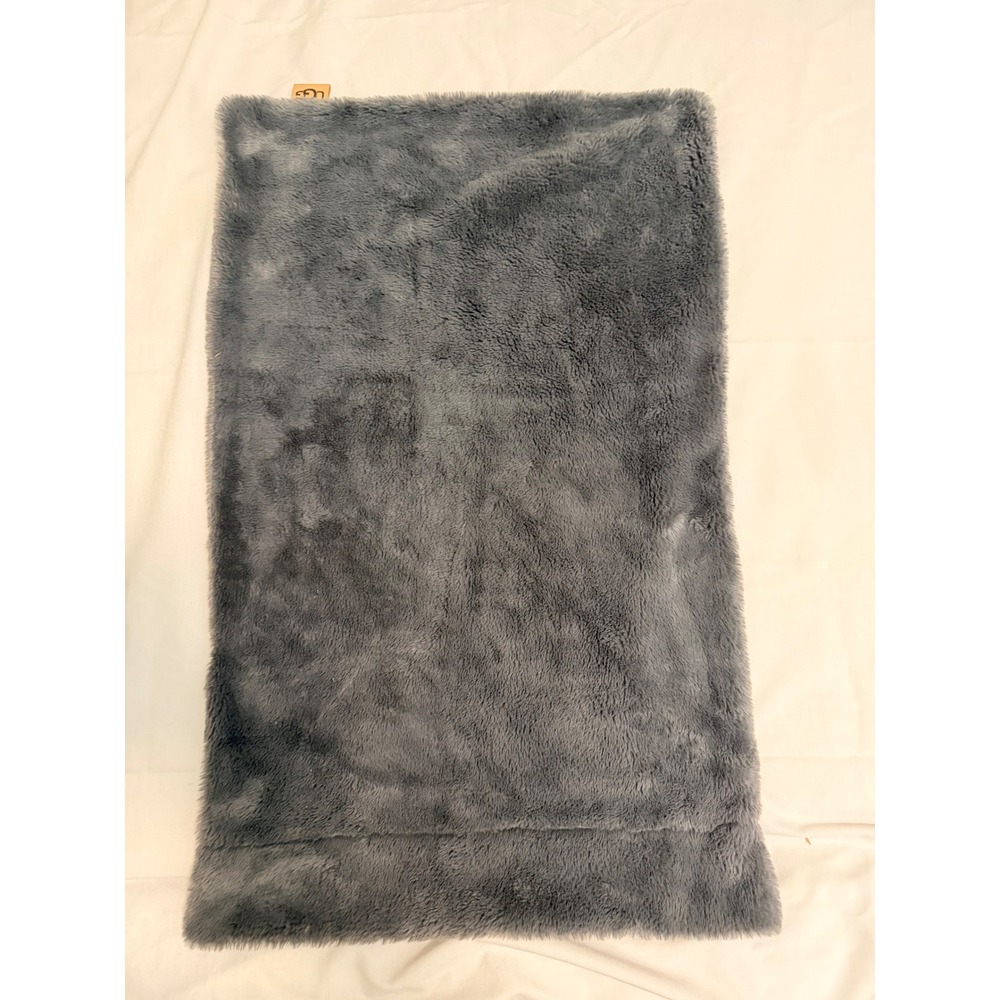 UGG Australia Faux Fur Pillow Sham Charcoal Gray Plush Soft Envelope Closure